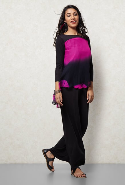 Ira Soleil Black Tie Dye Top Ira Soleil Black Tie Dye Top