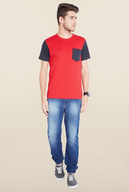 Parx Red Solid Cotton T-Shirt Parx Red Solid Cotton T-Shirt