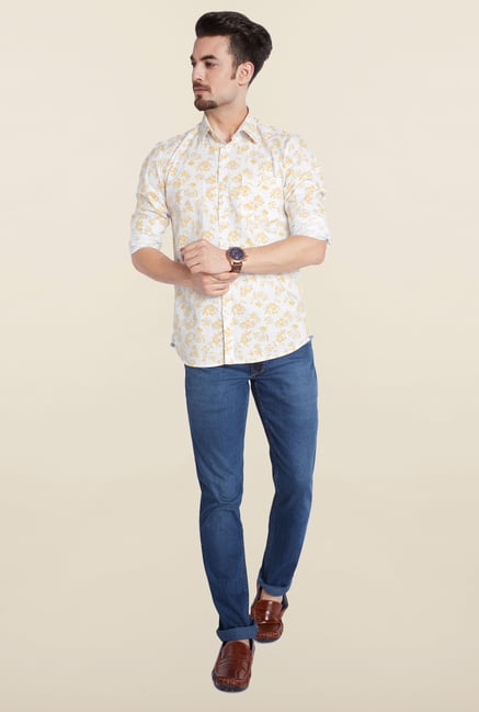 Parx Yellow Printed Casual Shirt Parx Yellow Printed Casual Shirt