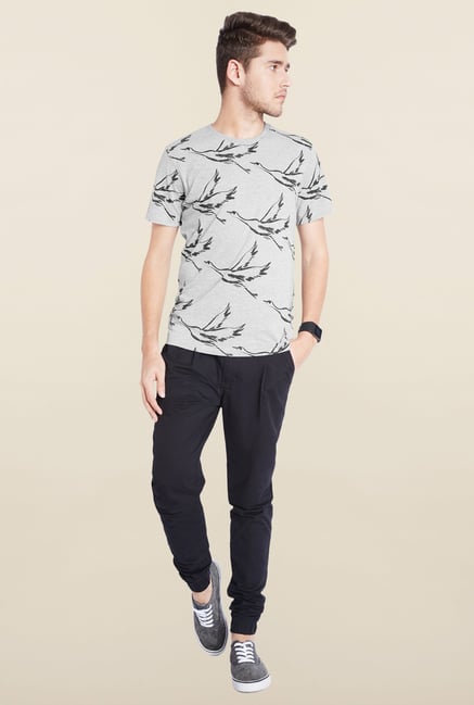 Parx Grey Cotton T-Shirt Parx Grey Cotton T-Shirt