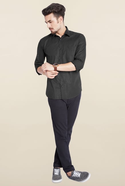 Parx Black Printed Shirt Parx Black Printed Shirt