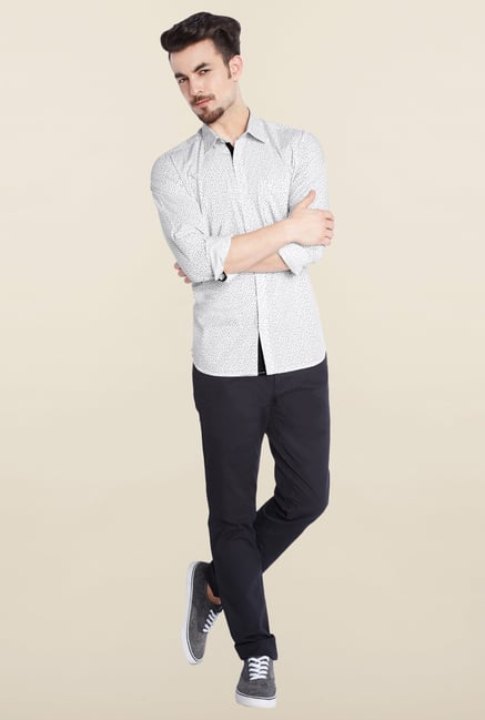 Parx White Printed Shirt Parx White Printed Shirt