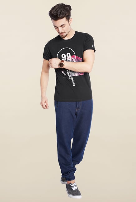 Parx Black Printed T-Shirt Parx Black Printed T-Shirt