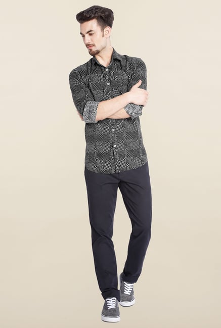 Parx Black Printed Casual Shirt Parx Black Printed Casual Shirt