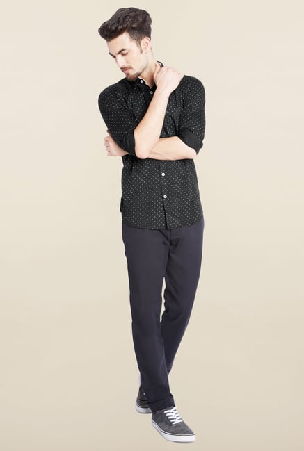 Parx Black Polka Dot Shirt Parx Black Polka Dot Shirt