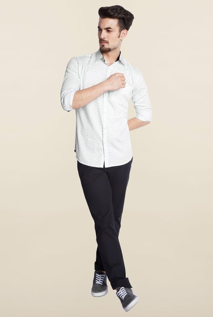 Parx White Printed Casual Shirt Parx White Printed Casual Shirt