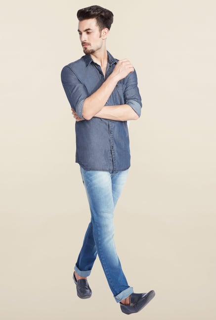 Parx Blue Casual Shirt Parx Blue Casual Shirt