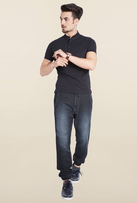 Parx Navy Lightly washed Comfort Fit Jeans Parx Navy Lightly washed Comfort Fit Jeans
