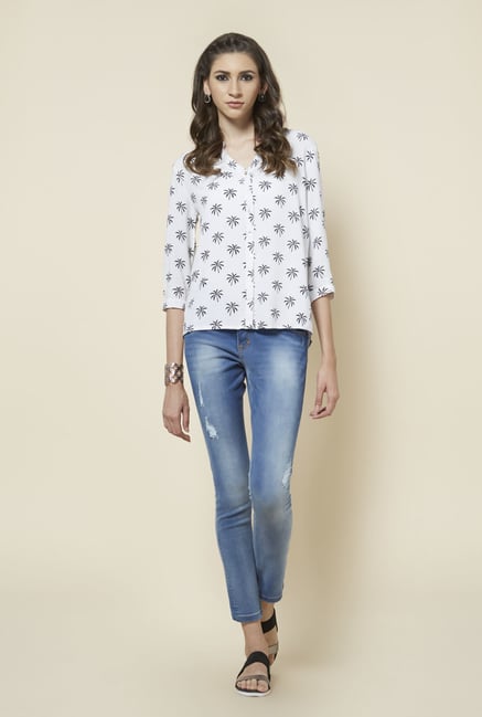 Zudio White Printed Blouse Zudio White Printed Blouse