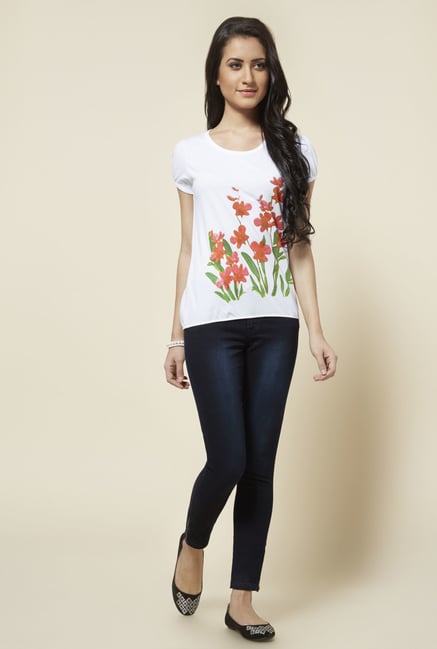 Zudio White Printed Top Zudio White Printed Top