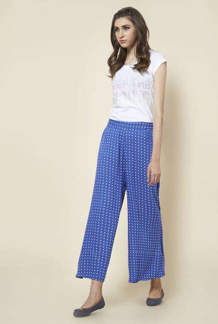Zudio Blue Polka Dot Printed Palazzo Zudio Blue Polka Dot Printed Palazzo