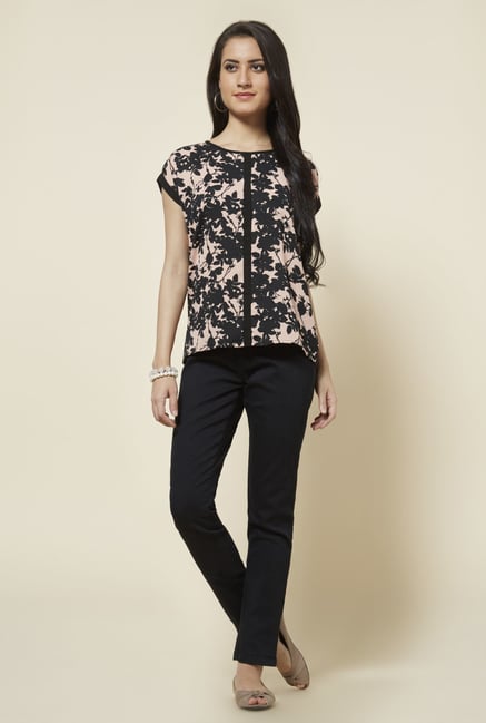 Zudio Black Dora Printed Top Zudio Black Dora Printed Top