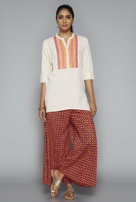 Utsa Off White Solid Kurti Utsa Off White Solid Kurti