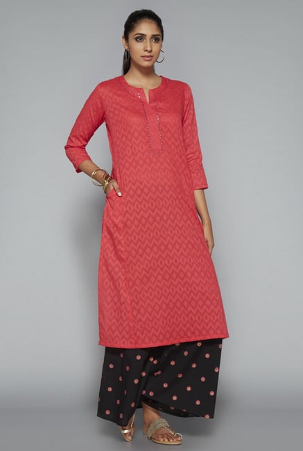 Utsa Coral Aztec Printed Kurta Utsa Coral Aztec Printed Kurta