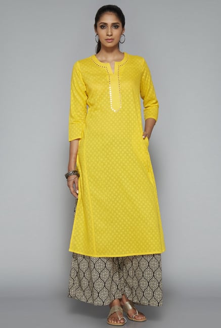 Utsa Yellow Printed Kurta Utsa Yellow Printed Kurta