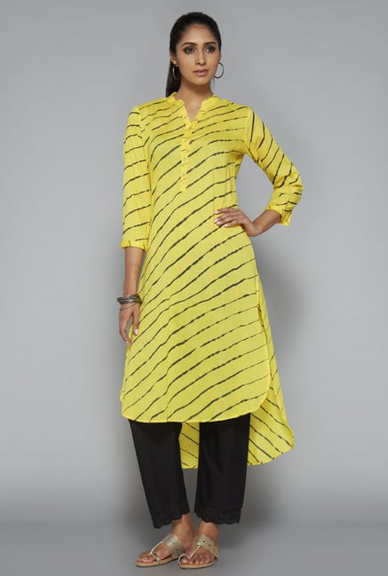 Utsa Yellow Printed Cotton Kurta Utsa Yellow Printed Cotton Kurta