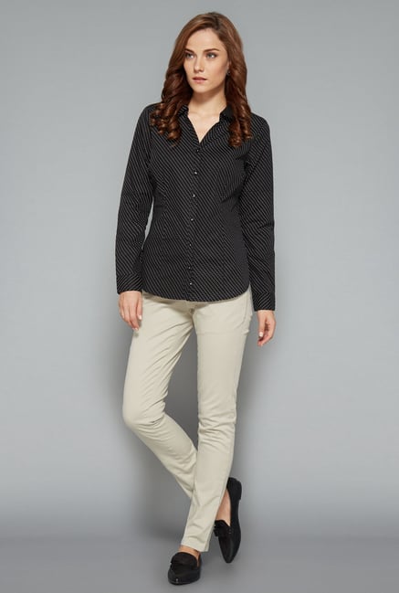 Wardrobe Black Printed Rita Blouse Wardrobe Black Printed Rita Blouse