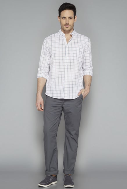 Westsport Mens Grey Solid Chinos Westsport Mens Grey Solid Chinos