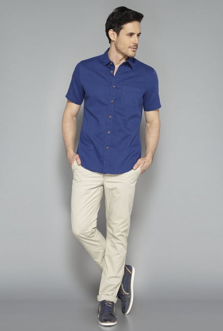 Westsport Mens Beige Solid Chinos Westsport Mens Beige Solid Chinos