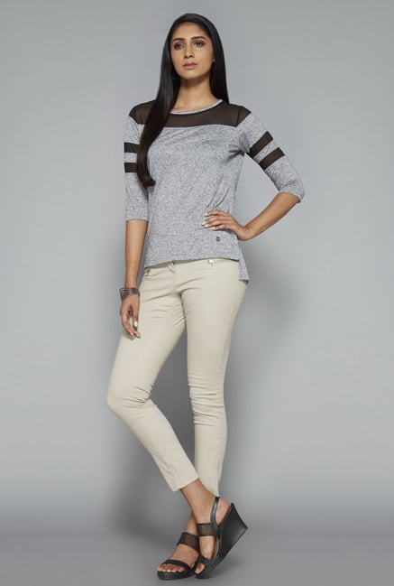 LOV Grey Solid Jennifer Top LOV Grey Solid Jennifer Top