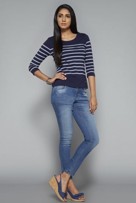 LOV Navy Striped Willy Top LOV Navy Striped Willy Top