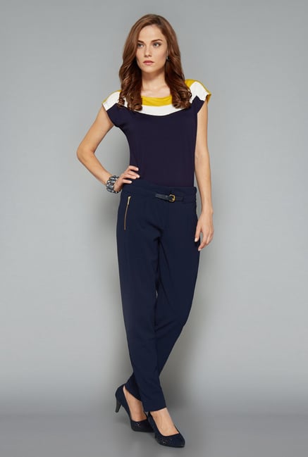 Wardrobe Navy Solid Yana Top Wardrobe Navy Solid Yana Top