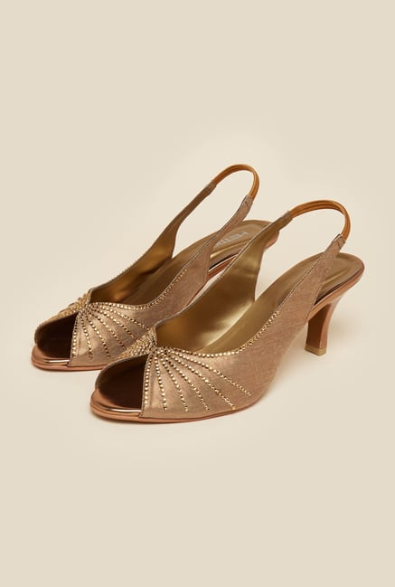 Metro Antique Gold Peep Toe Sandals Metro Antique Gold Peep Toe Sandals
