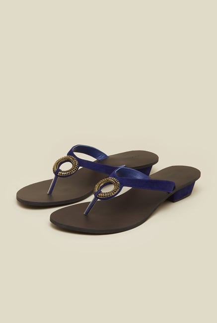 Mochi Navy T-Strap Sandals Mochi Navy T-Strap Sandals