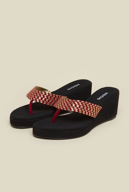 Mochi Red Wedge Sandals Mochi Red Wedge Sandals