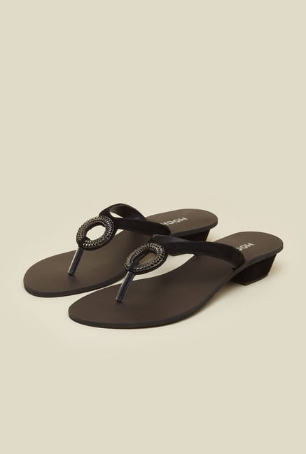 Mochi Black T-Strap Sandals Mochi Black T-Strap Sandals
