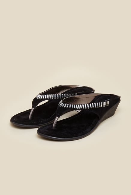 Mochi Black Wedge Heel Sandals Mochi Black Wedge Heel Sandals