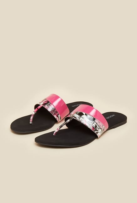 Mochi Pink T-Strap Flat Sandals Mochi Pink T-Strap Flat Sandals