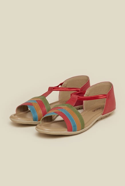 Mochi Red Huarache Flat Sandals Mochi Red Huarache Flat Sandals