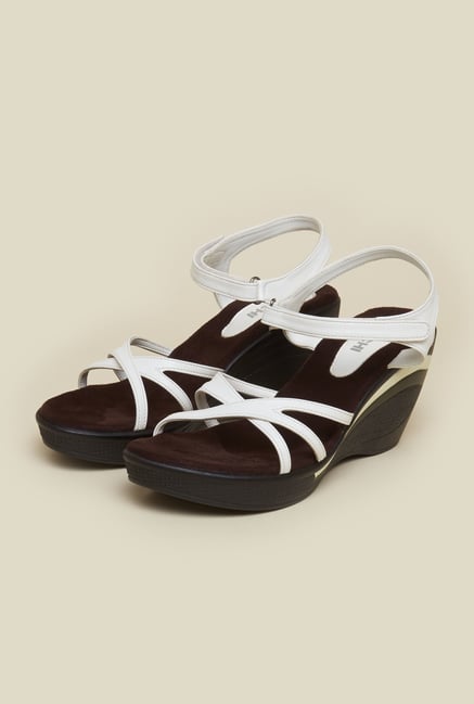 Mochi White Cross Strap Wedges Mochi White Cross Strap Wedges