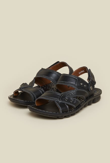 J. Fontini by Mochi Black Leather Sandals J. Fontini by Mochi Black Leather Sandals