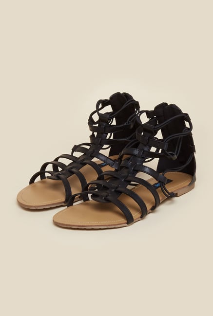Mochi Black Gladiator Sandals Mochi Black Gladiator Sandals