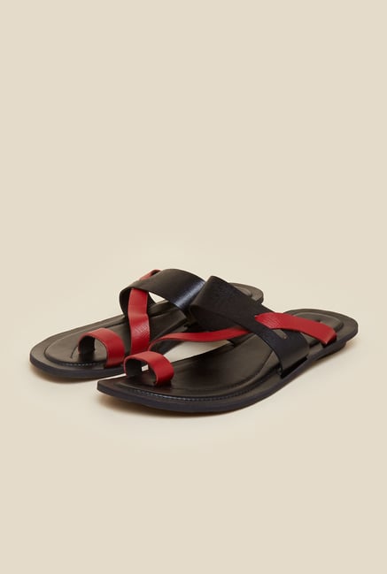Mochi Black Leather Casual Sandals Mochi Black Leather Casual Sandals