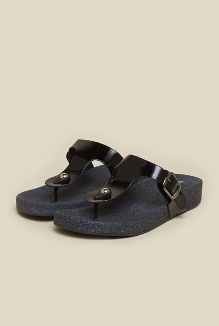Mochi Black T-Strap Sandals Mochi Black T-Strap Sandals