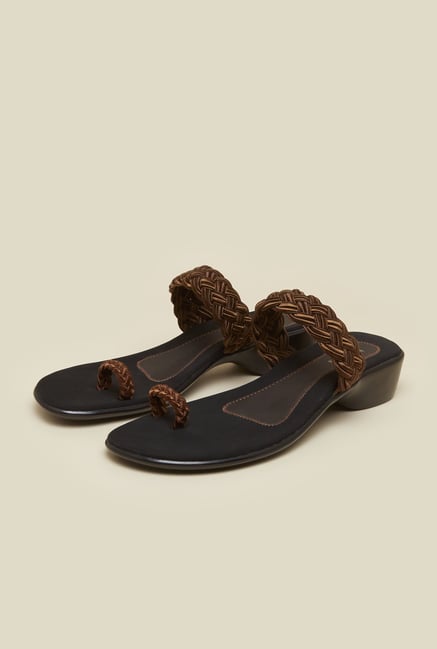 Mochi Bronze Braid Toe Ring Sandals Mochi Bronze Braid Toe Ring Sandals