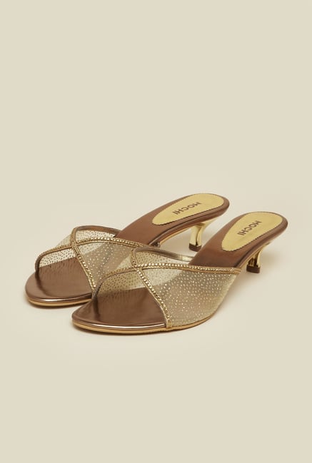 Mochi Antique Gold Kitten Sandals Mochi Antique Gold Kitten Sandals