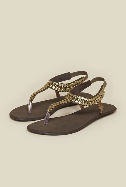 Mochi Antique Gold Back Strap Sandals Mochi Antique Gold Back Strap Sandals