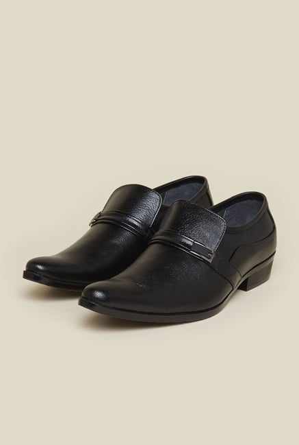 Mochi Black Leather Slip-Ons Mochi Black Leather Slip-Ons