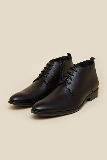 Mochi Black Leather Formal Boots Mochi Black Leather Formal Boots