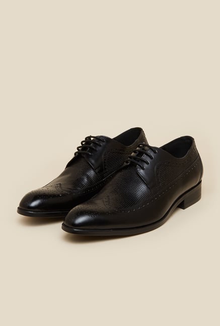 J. Fontini by Mochi Black Leather Derby Shoes J. Fontini by Mochi Black Leather Derby Shoes