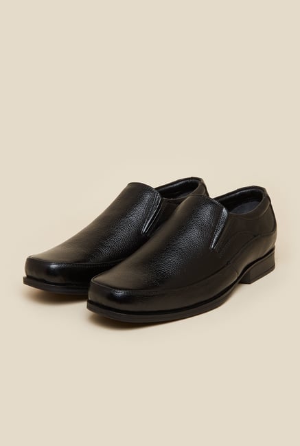 Mochi Black Leather Formal Slip-Ons Mochi Black Leather Formal Slip-Ons