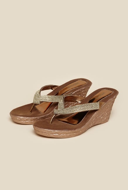 Mochi Antique Gold Ethnic Wedges Mochi Antique Gold Ethnic Wedges