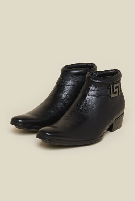 Mochi Black Leather Casual Boots Mochi Black Leather Casual Boots