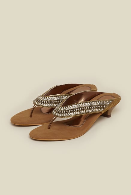 Mochi Antique Gold Ethnic Sandals Mochi Antique Gold Ethnic Sandals
