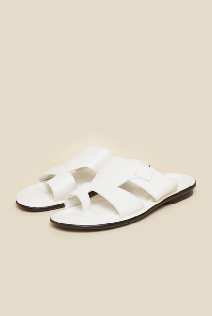 Mochi White Leather Sandals Mochi White Leather Sandals