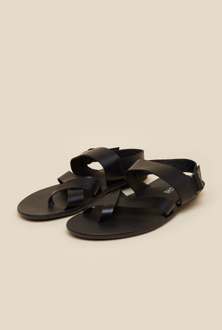 Mochi Black Leather Formal Sandals Mochi Black Leather Formal Sandals